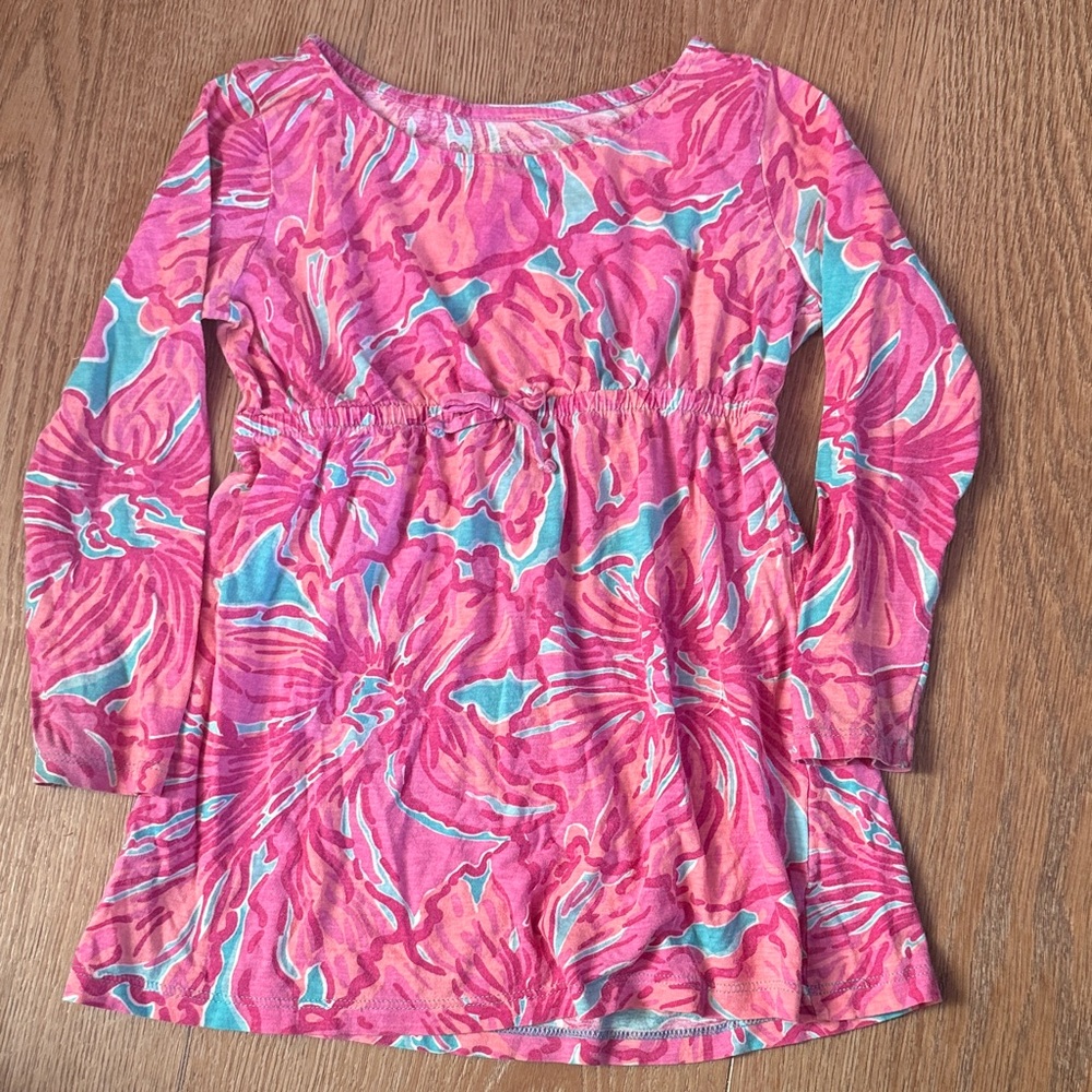 Lilly Pulitzer Pink and Blue Floral Kids Dress